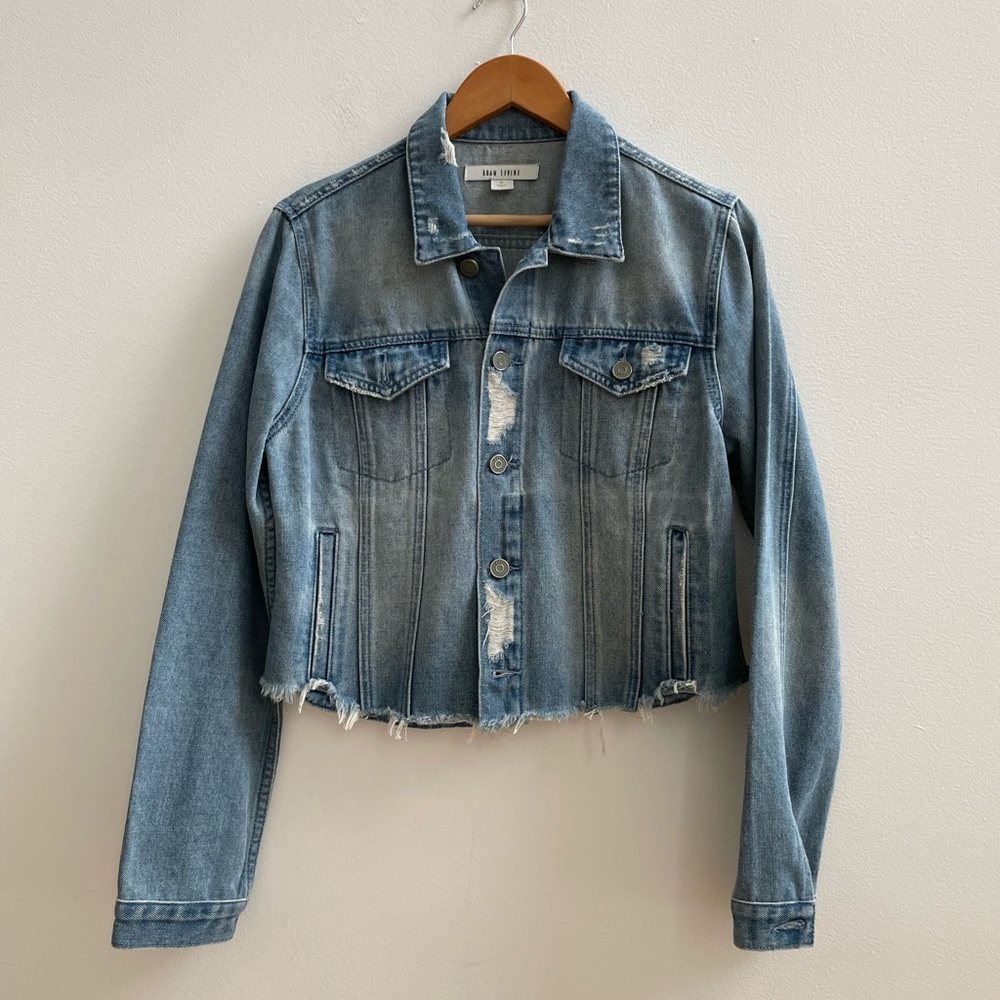 Destructed crop denim jacket